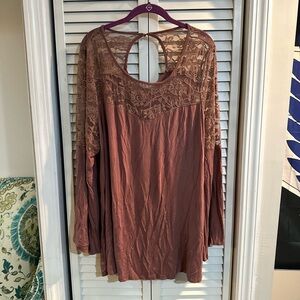 TORRID SUPER SOFT KNIT Top Lace Detail Long Sleeve Top